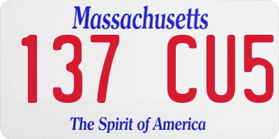 MA license plate 137CU5