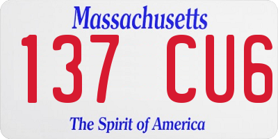 MA license plate 137CU6
