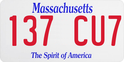 MA license plate 137CU7