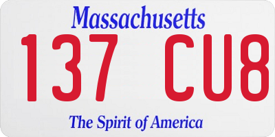 MA license plate 137CU8