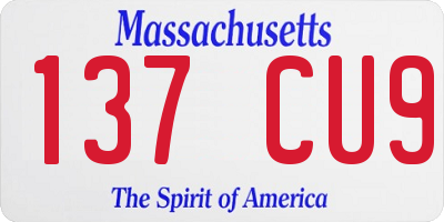 MA license plate 137CU9