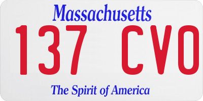 MA license plate 137CV0