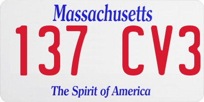MA license plate 137CV3