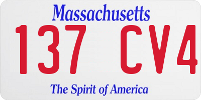 MA license plate 137CV4