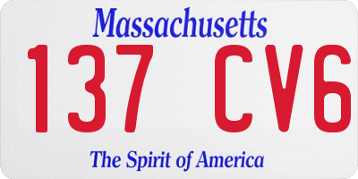MA license plate 137CV6