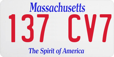 MA license plate 137CV7