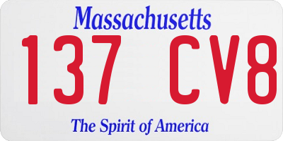MA license plate 137CV8