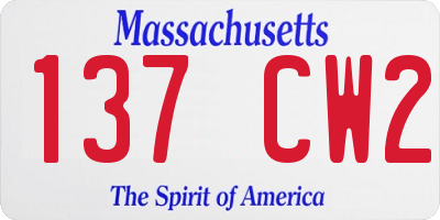 MA license plate 137CW2
