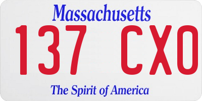 MA license plate 137CX0