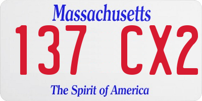 MA license plate 137CX2