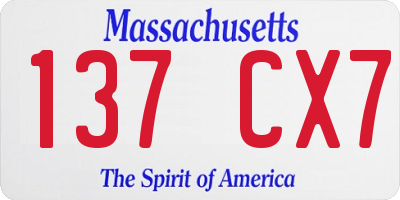 MA license plate 137CX7