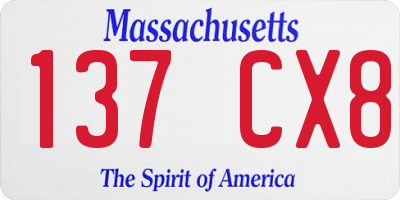 MA license plate 137CX8