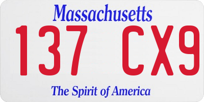MA license plate 137CX9