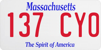 MA license plate 137CY0