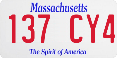 MA license plate 137CY4