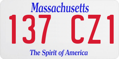 MA license plate 137CZ1