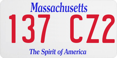 MA license plate 137CZ2