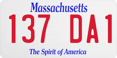 MA license plate 137DA1