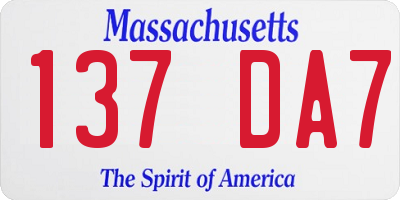 MA license plate 137DA7