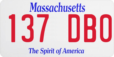 MA license plate 137DB0