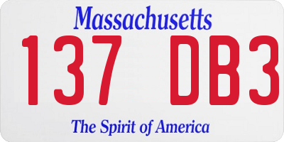 MA license plate 137DB3