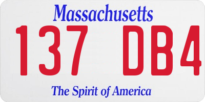 MA license plate 137DB4