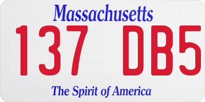 MA license plate 137DB5