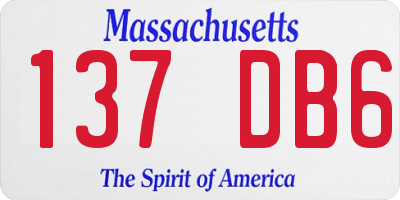 MA license plate 137DB6