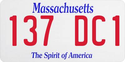 MA license plate 137DC1