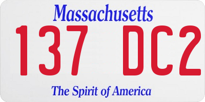 MA license plate 137DC2