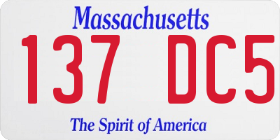 MA license plate 137DC5
