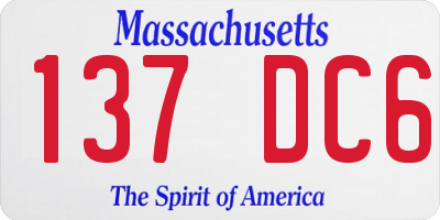 MA license plate 137DC6