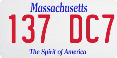 MA license plate 137DC7