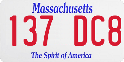 MA license plate 137DC8