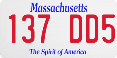MA license plate 137DD5