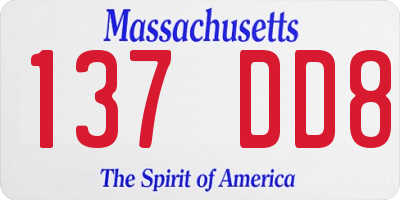 MA license plate 137DD8