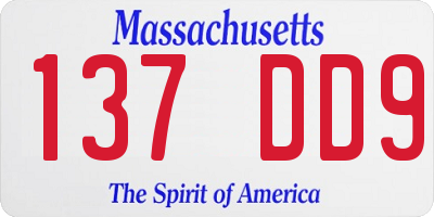 MA license plate 137DD9
