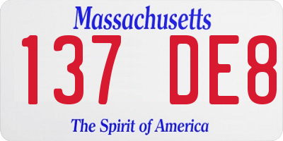 MA license plate 137DE8
