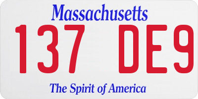 MA license plate 137DE9
