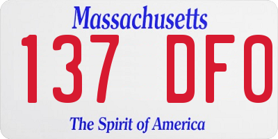 MA license plate 137DF0