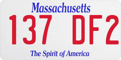 MA license plate 137DF2