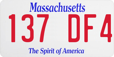 MA license plate 137DF4