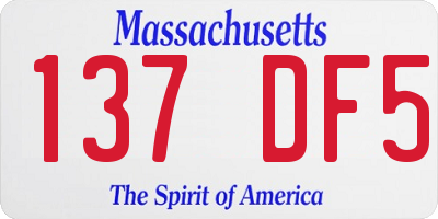 MA license plate 137DF5