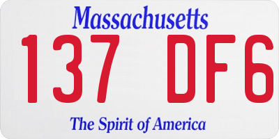 MA license plate 137DF6