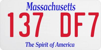 MA license plate 137DF7