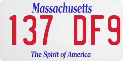 MA license plate 137DF9