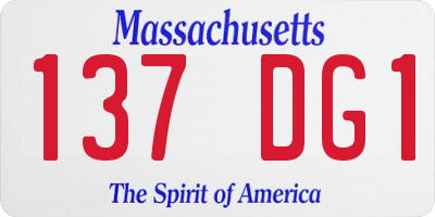 MA license plate 137DG1