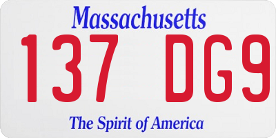 MA license plate 137DG9