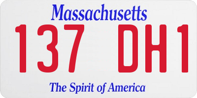 MA license plate 137DH1