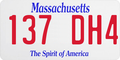 MA license plate 137DH4